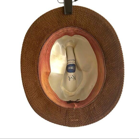 BILTMORE vintage brown corduroy fedora hat brown - Picture 10 of 12